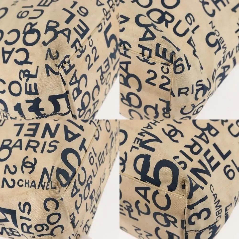 Chanel Canvas Bysy Line Tote Bag White